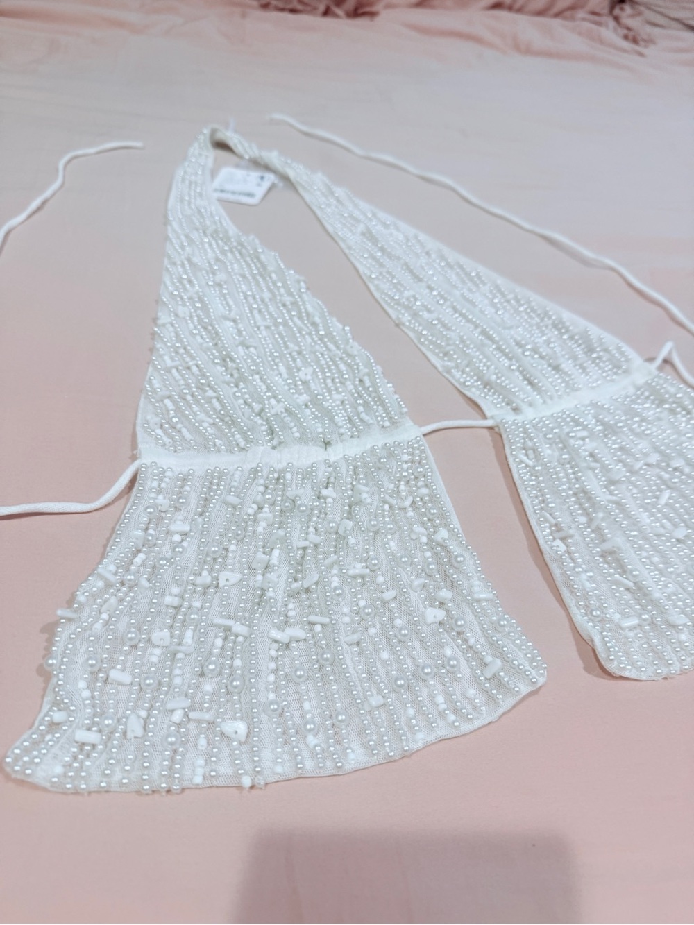 Free People White Beaded Halter Accessory